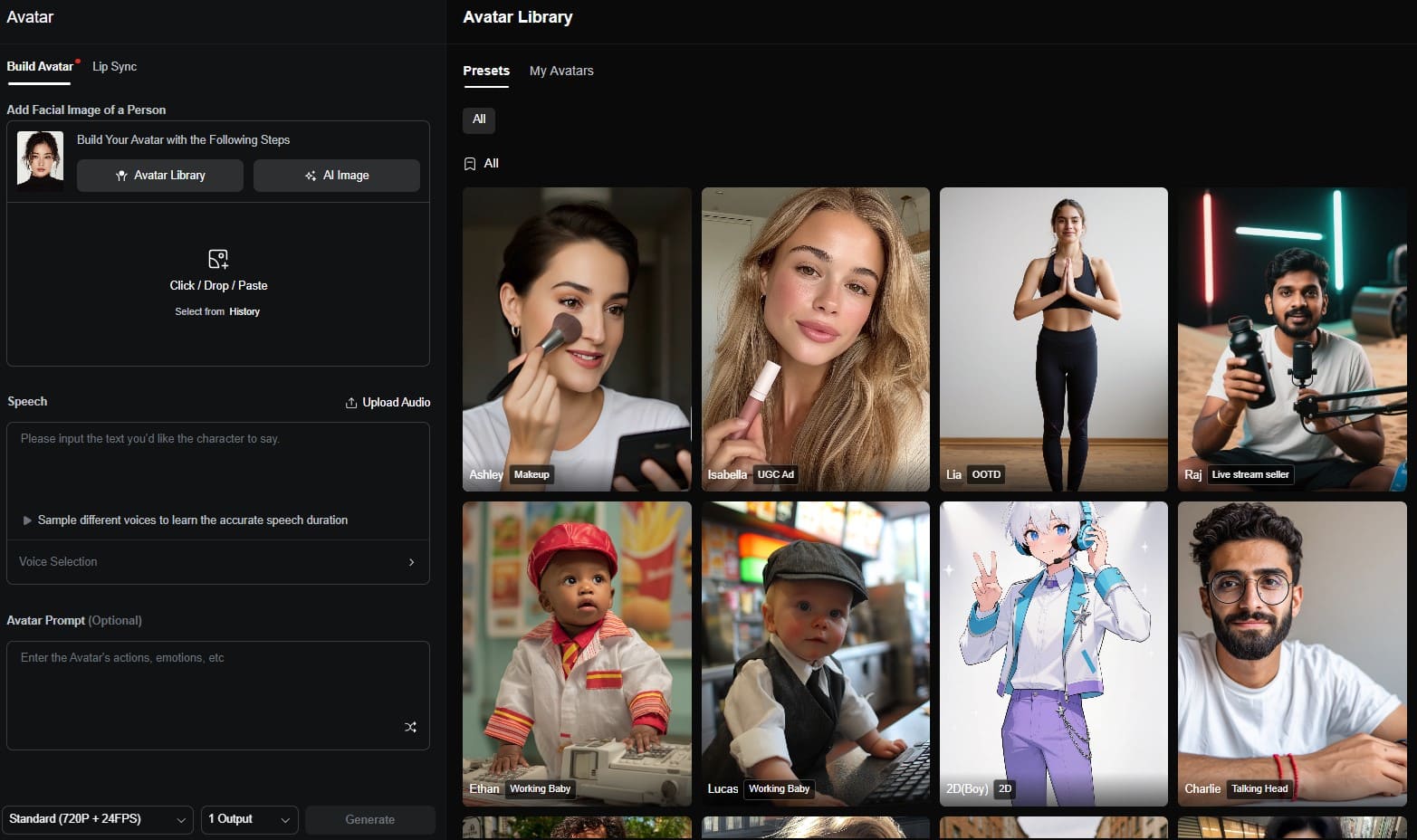 avatar đa dạng với kling