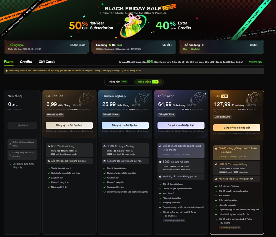 bảng gia kling mới nhất, khi mua tại muachungtaikhoan mctk rẻ hơn 60% gia trên này