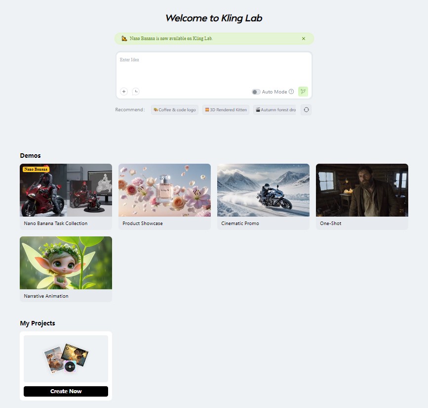 voi nen tang Kling Lab ban duoc tang 166k credit mien phi
