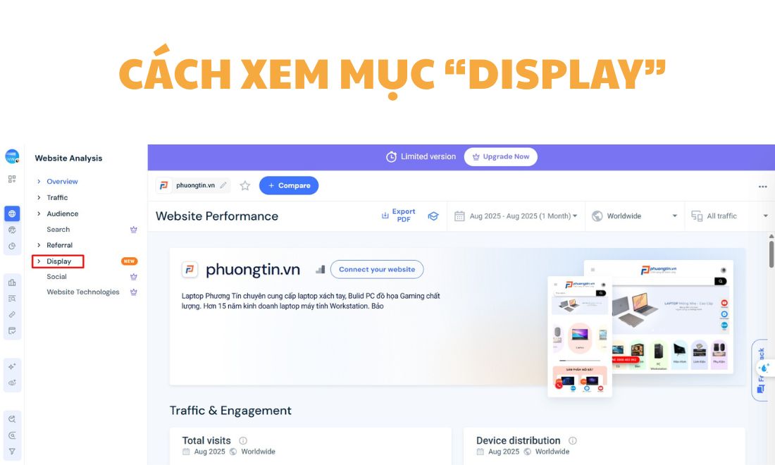 Hướng Dẫn Sử Dụng Similarweb Từ A-Z Cho Các SEOER 7 Cách đọc mục Display trên Similarweb