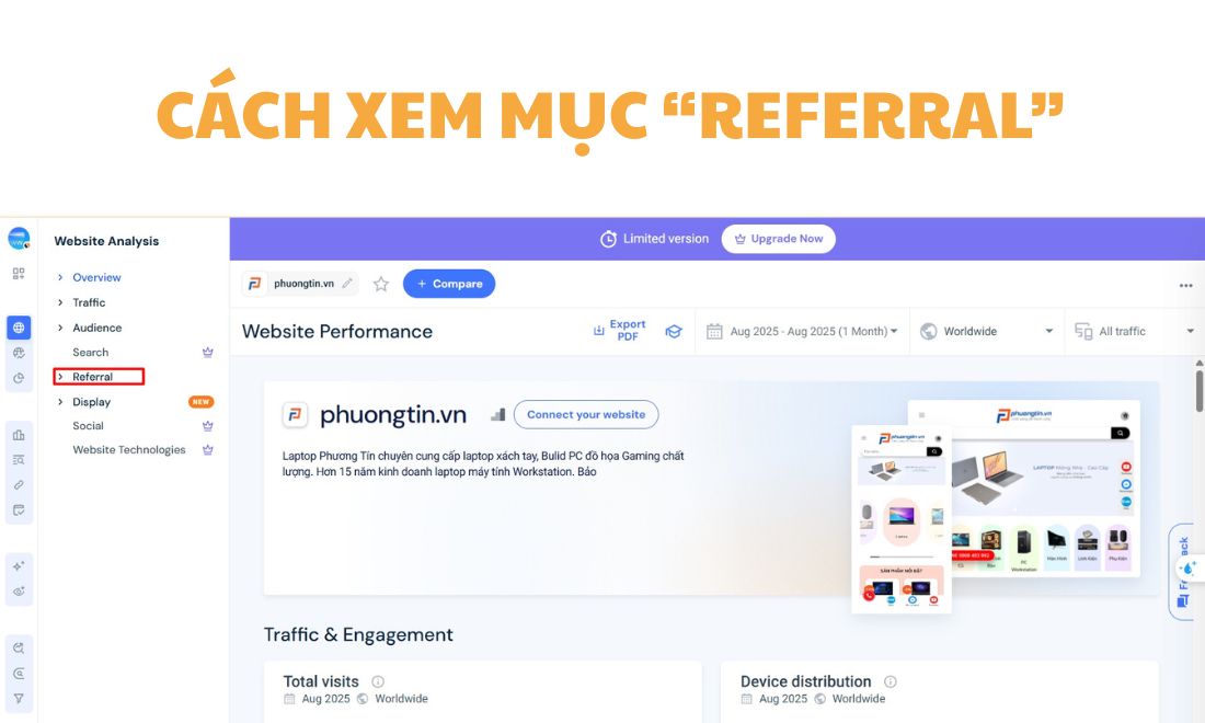 Hướng Dẫn Sử Dụng Similarweb Từ A-Z Cho Các SEOER 6 Hướng dẫn sử dụng Similarweb với mục Referrals