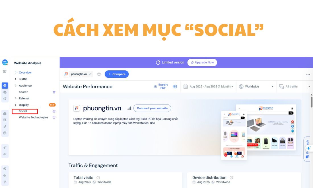 Hướng Dẫn Sử Dụng Similarweb Từ A-Z Cho Các SEOER 8 Hướng dẫn sử dụng Similarweb với mục Social