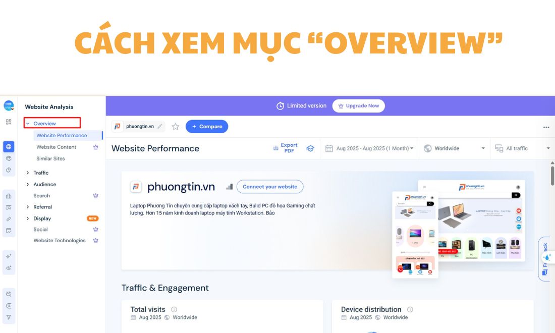 Hướng Dẫn Sử Dụng Similarweb Từ A-Z Cho Các SEOER 3 Hướng dẫn các bước đọc hiểu chỉ số trong mục Overview của Similarweb