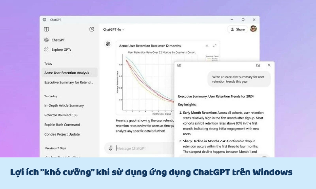 Đồng bộ tài khoản và lịch sử trò chuyện