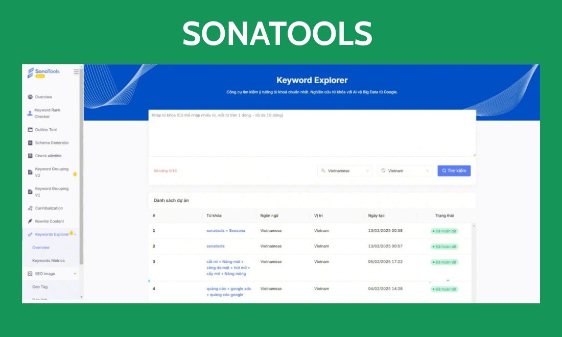 25+ Công Cụ Nghiên Cứu Từ Khóa SEO (Gồm Miễn Phí & Trả Phí) 13 sonatools