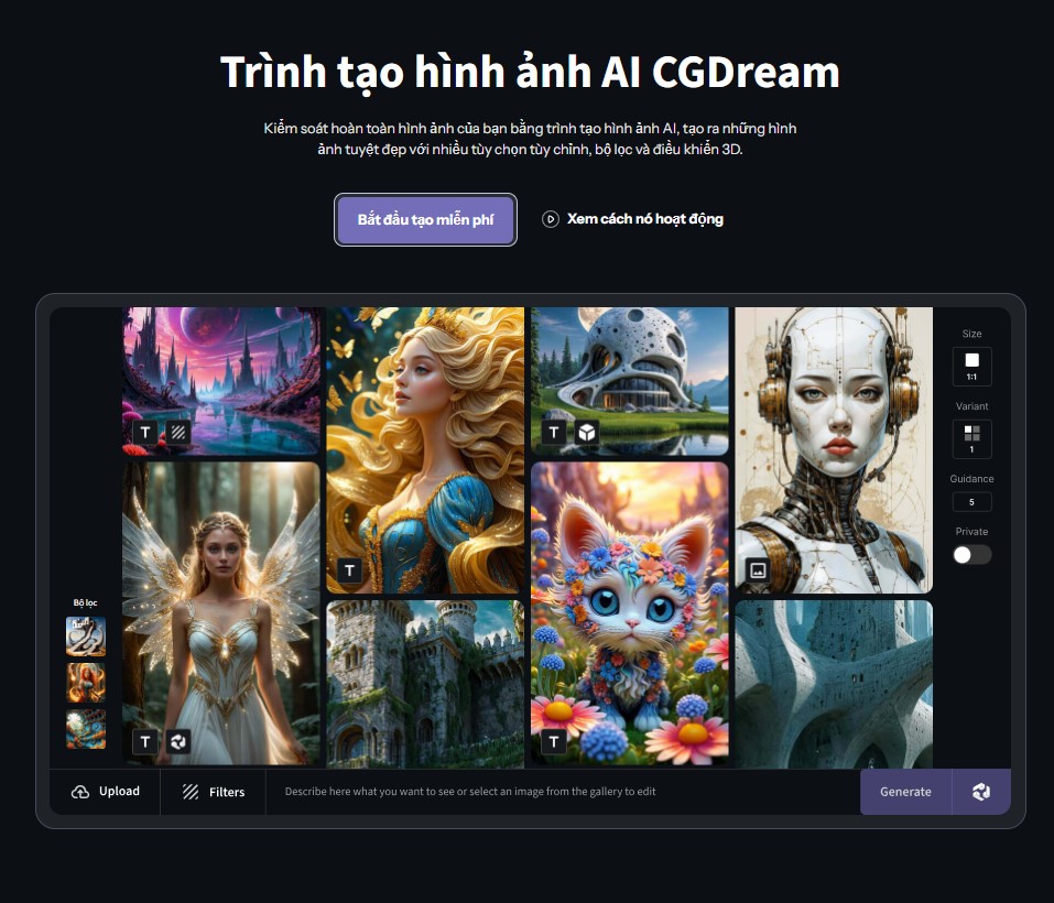 Mua tài khoản CGDream AI Thiết kế hình ảnh 3D