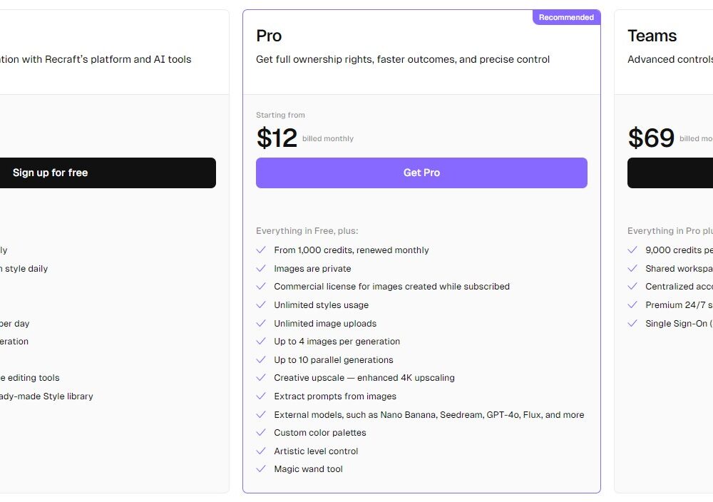 tài khoản Recraft AI dùng chung rẻ